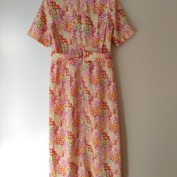 Amish Mennonite Cape Dress 36"B 31"W Vintage 60s Style Pink Orange - Picture 10 of 16